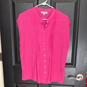 Nanette Lepore Vibrant Pink Button-Down Shirt